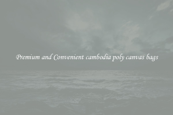 Premium and Convenient cambodia poly canvas bags