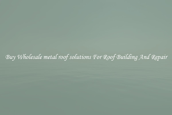 Buy Wholesale metal roof solutions For Roof Building And Repair