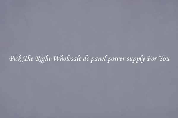 Pick The Right Wholesale dc panel power supply For You