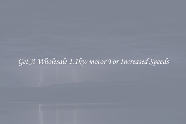 Get A Wholesale 1.1kw motor For Increased Speeds