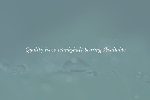 Quality iveco crankshaft bearing Available